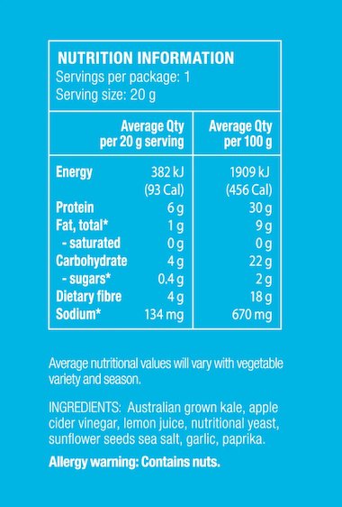 Nutritional Information Panel